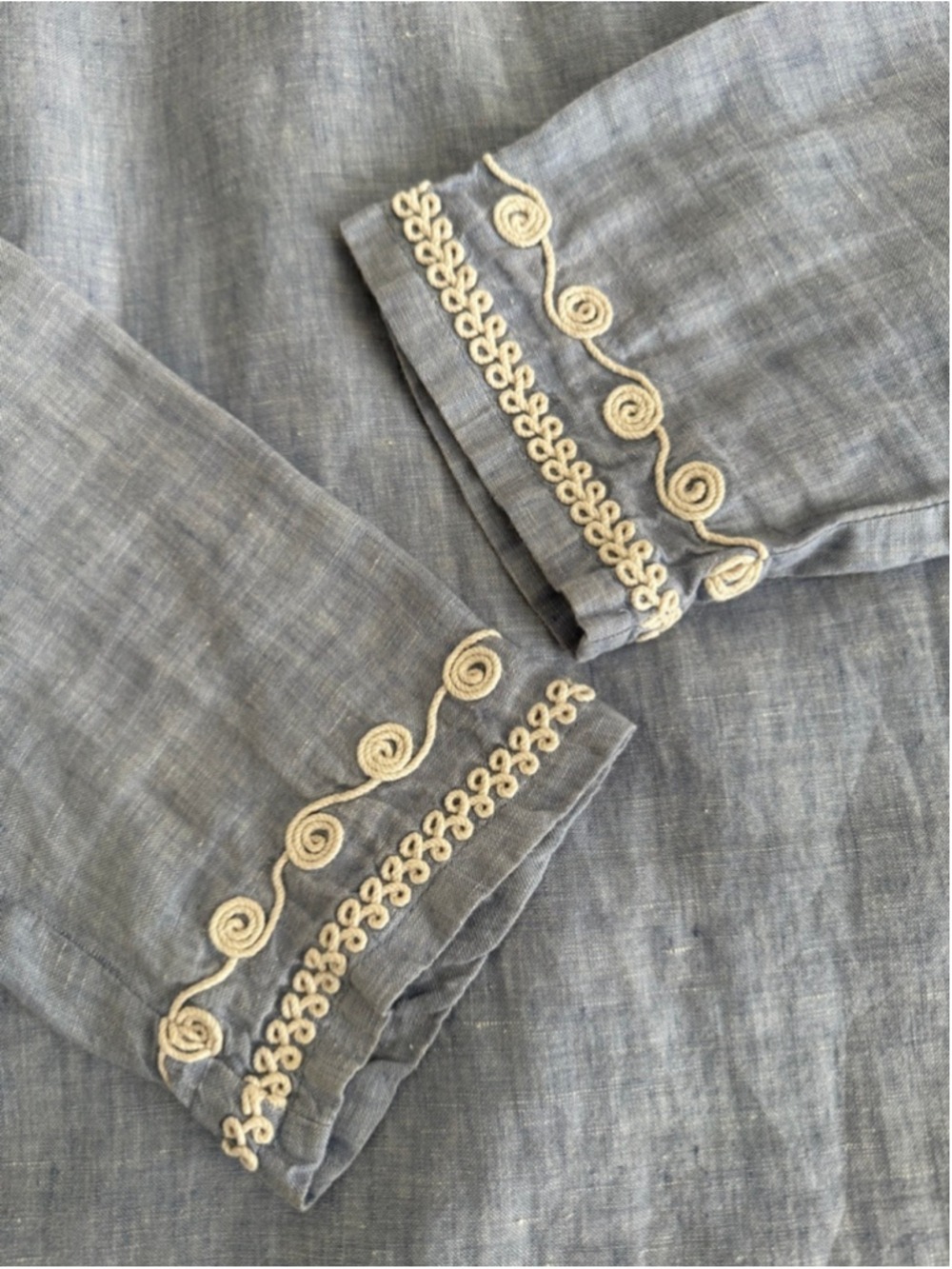 Vineyard Vines Blue Linen Chambray Tunic Size Medium - Picture 6 of 10